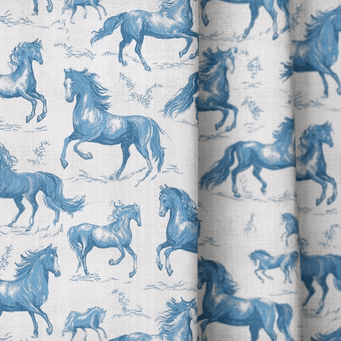 Equestrian Toile - Curtain Panel - The Drapery