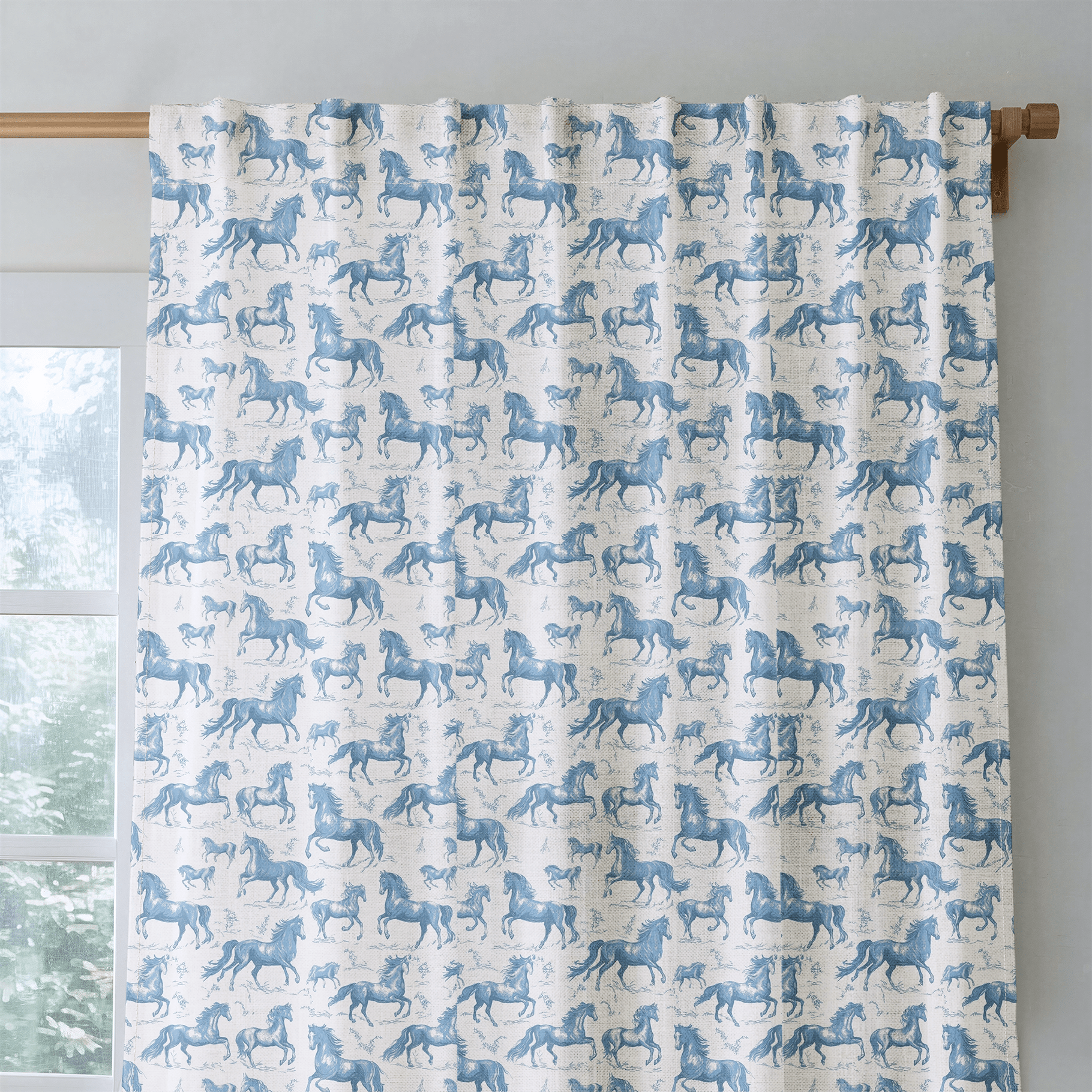 Equestrian Toile - Curtain Panel - The Drapery
