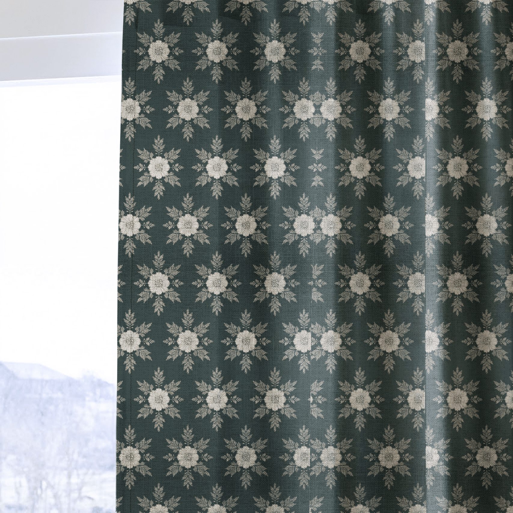 Evergreen Halo - Curtain Panel - The Drapery