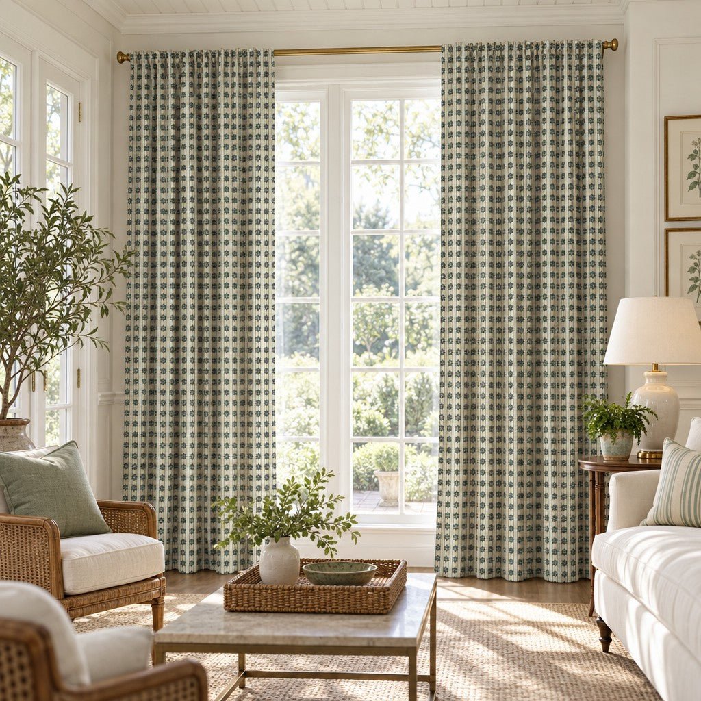 Evergreen Medallion Stripe - Curtain Panel - The Drapery