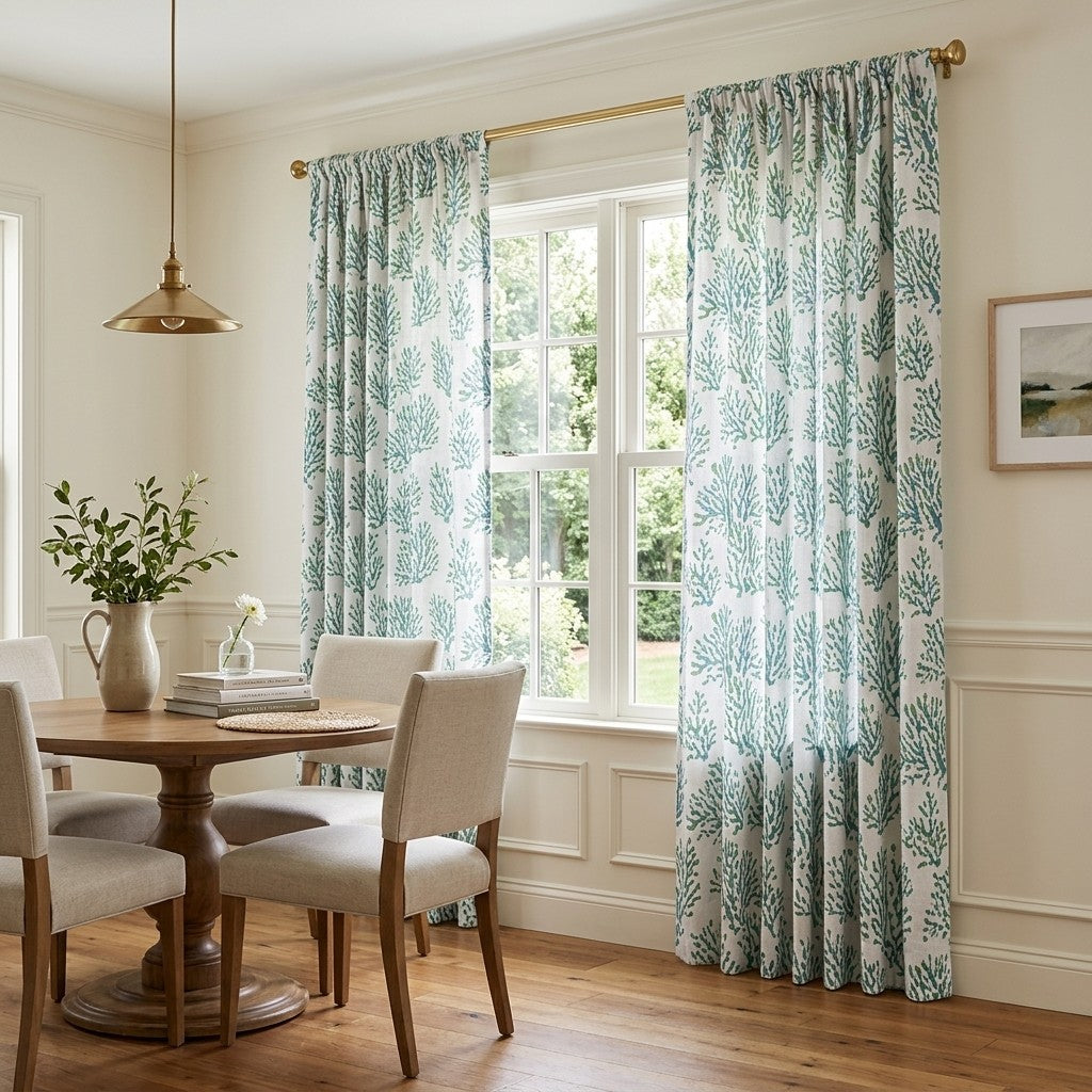 Denholm Coral - Curtain Panel - Breakfast Nook