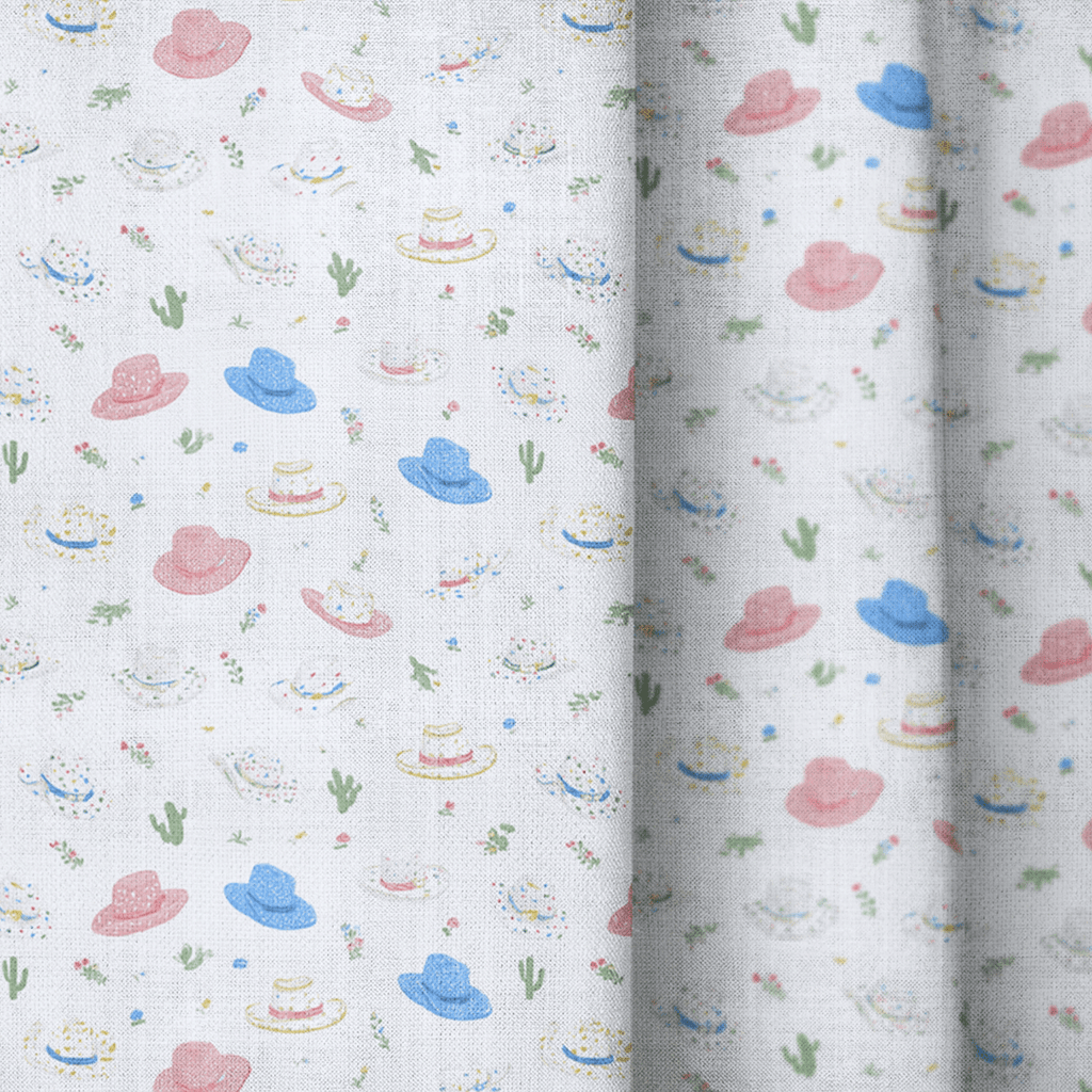 Fancy Cowboy Hats - Curtain Panel - The Drapery