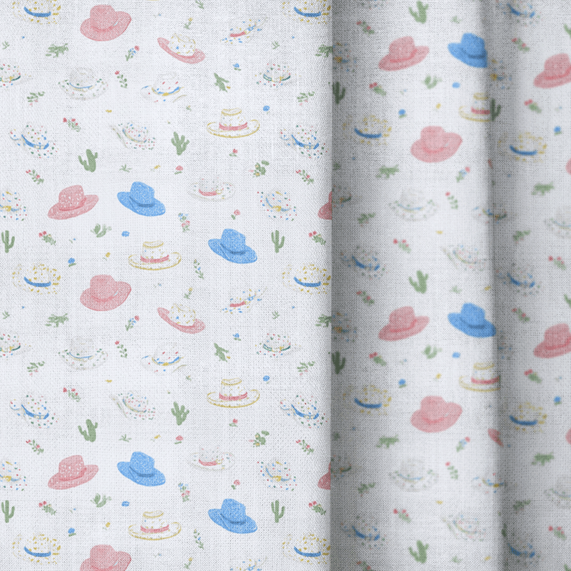 Fancy Cowboy Hats - Curtain Panel - The Drapery