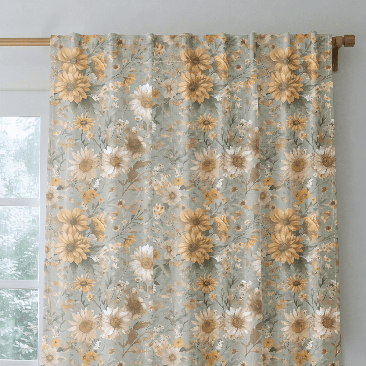 Farmhouse Blooms - Curtain Panel - The Drapery