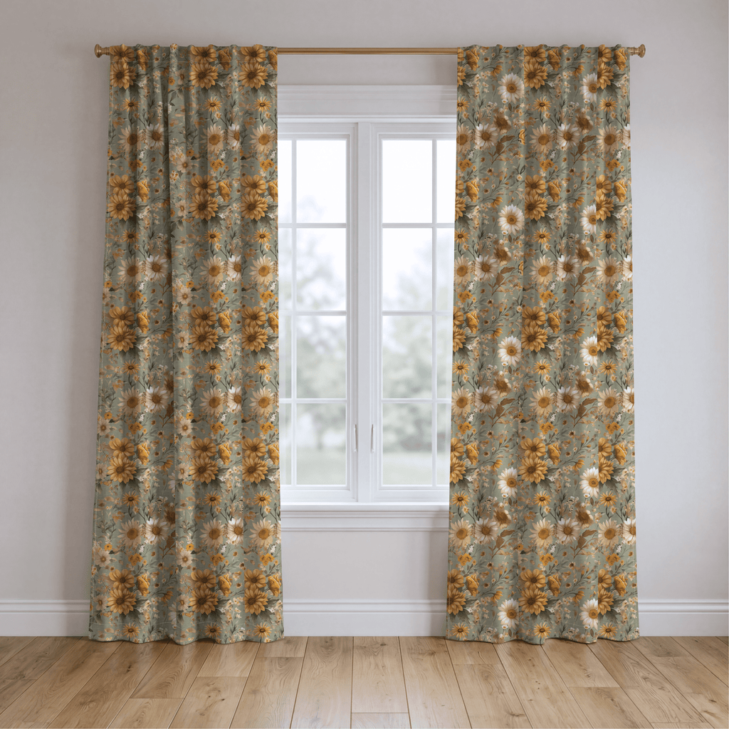 Farmhouse Blooms - Curtain Panel - The Drapery