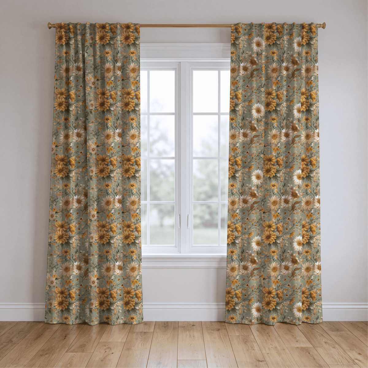 Farmhouse Blooms - Curtain Panel - The Drapery