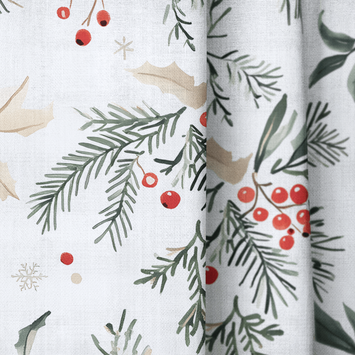 Festive Sprigs - Curtain Panel - The Drapery