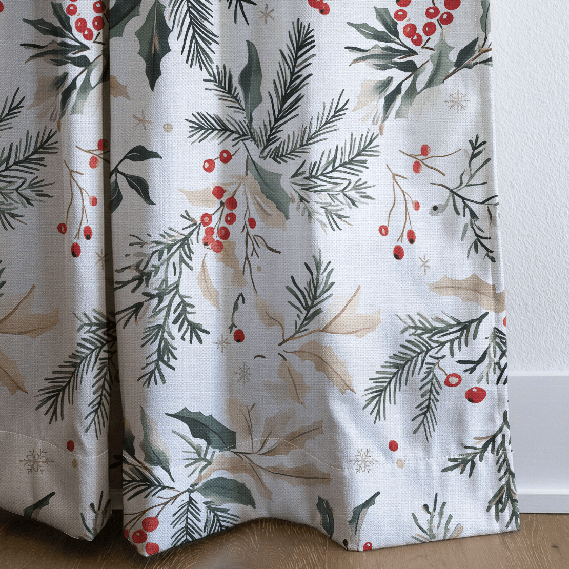 Festive Sprigs - Curtain Panel - The Drapery