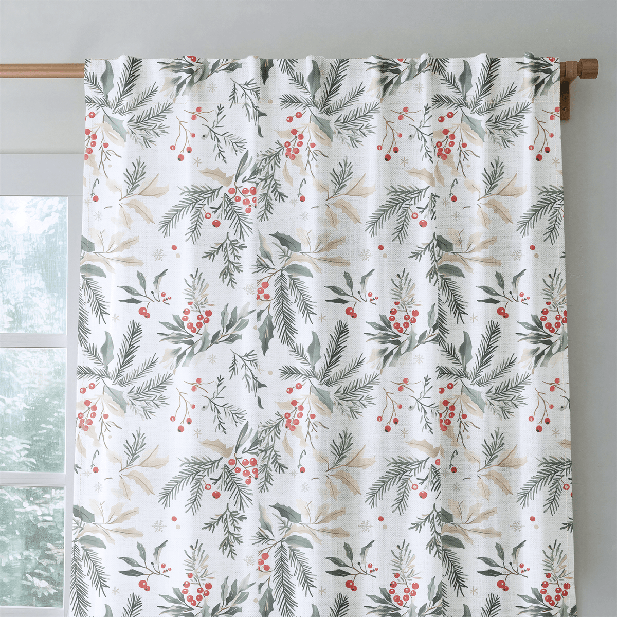 Festive Sprigs - Curtain Panel - The Drapery