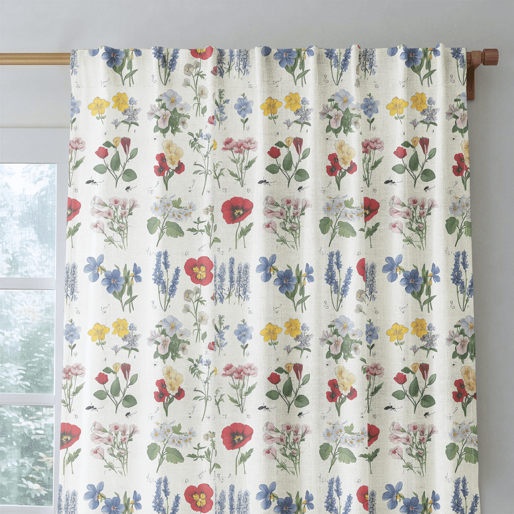 Flora Sketch - Curtain Panel - The Drapery