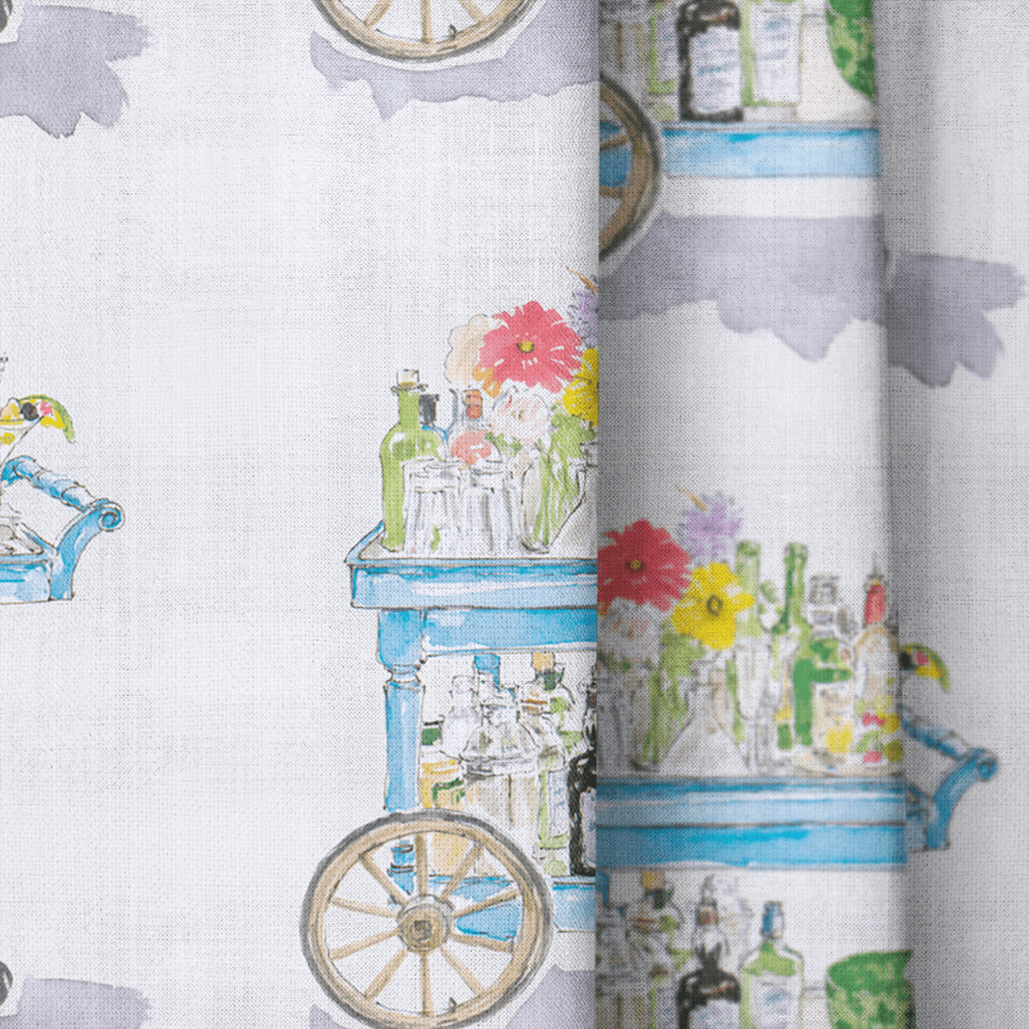 Floral Bar Cart - The Drapery