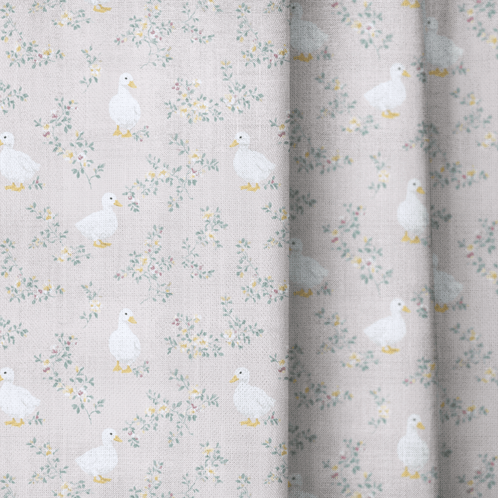 Floral Ducks - Curtain Panel - The Drapery