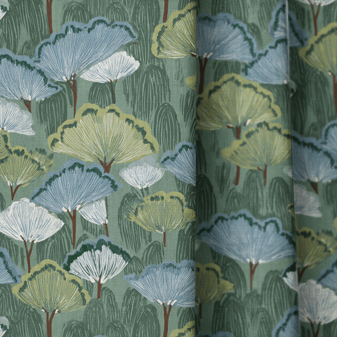 Floral Fan - Curtain Panel - The Drapery