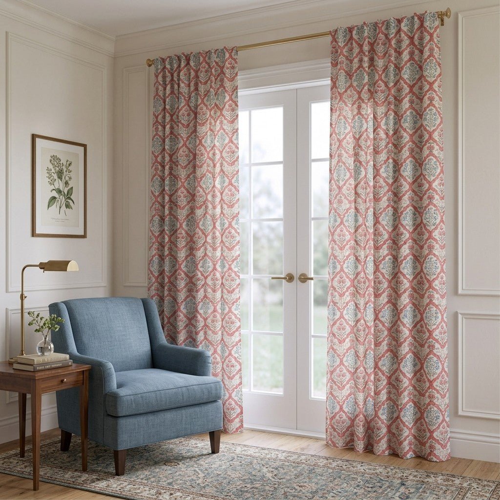 Floral Frames - Curtain Panel - The Drapery