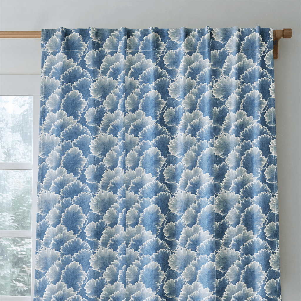 Flourish Blue - Curtain Panel - The Drapery