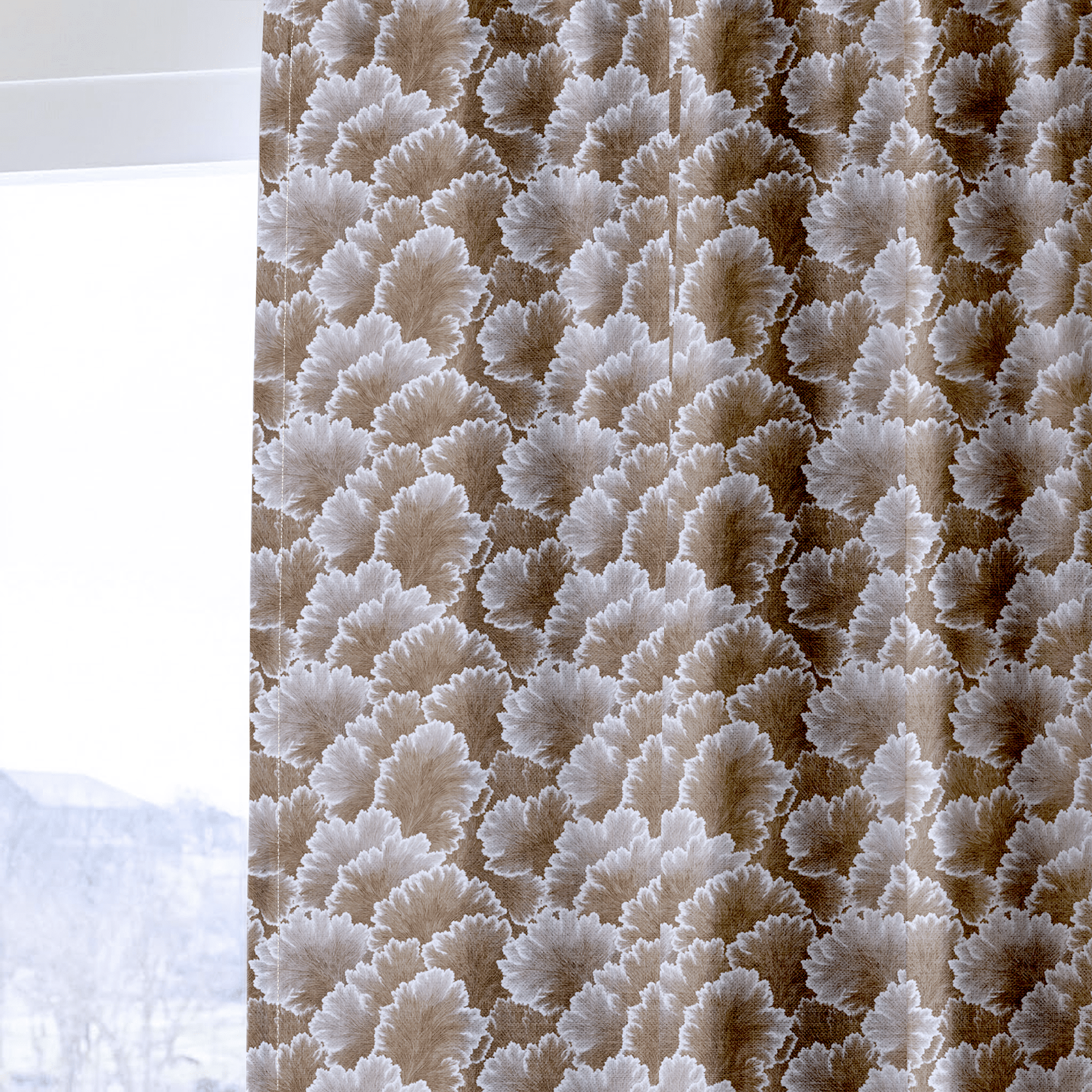 Flourish Brown - Curtain Panel - The Drapery