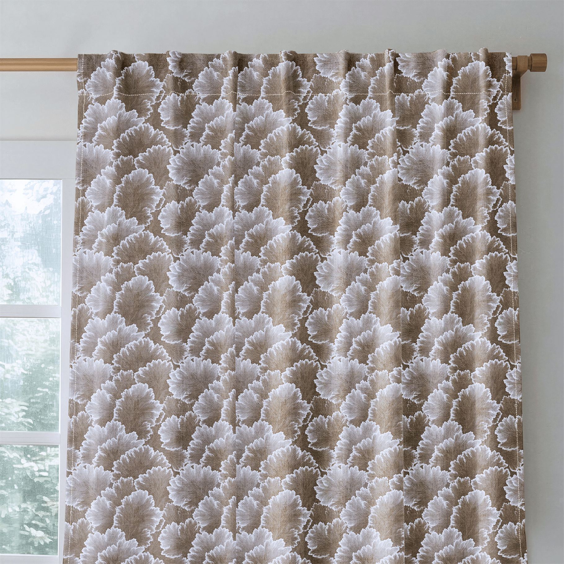 Flourish Brown - Curtain Panel - The Drapery