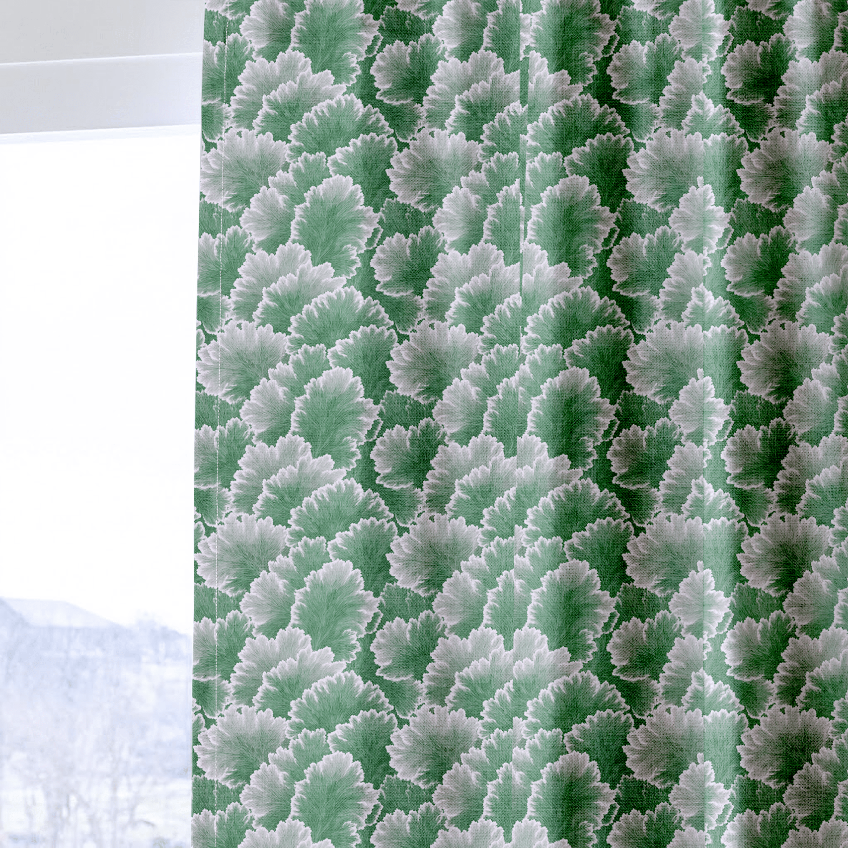 Flourish Green - Curtain Panel - The Drapery