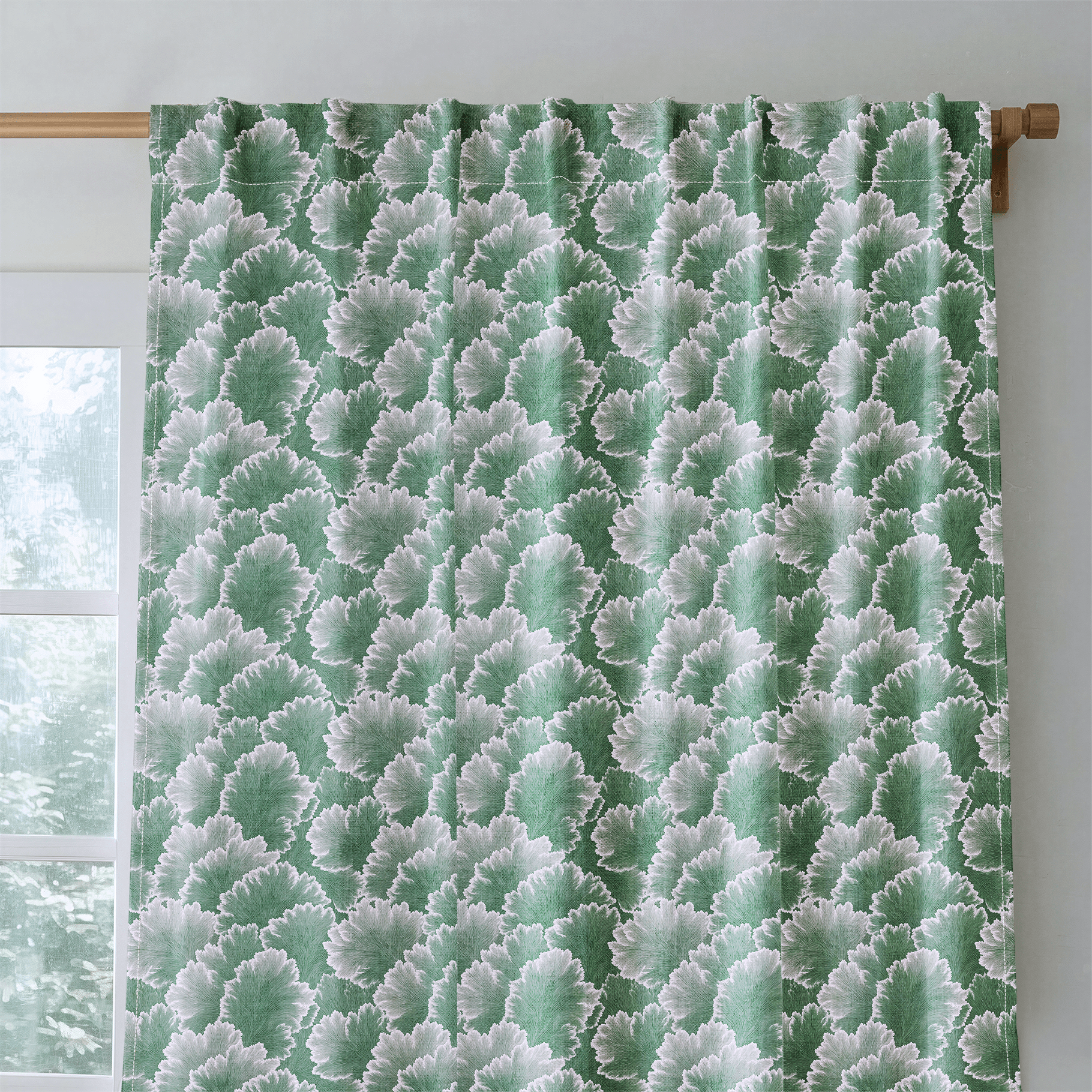 Flourish Green - Curtain Panel - The Drapery