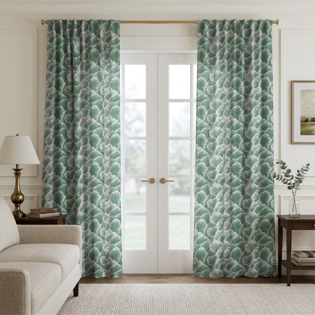 Flourish Green - Curtain Panel - The Drapery