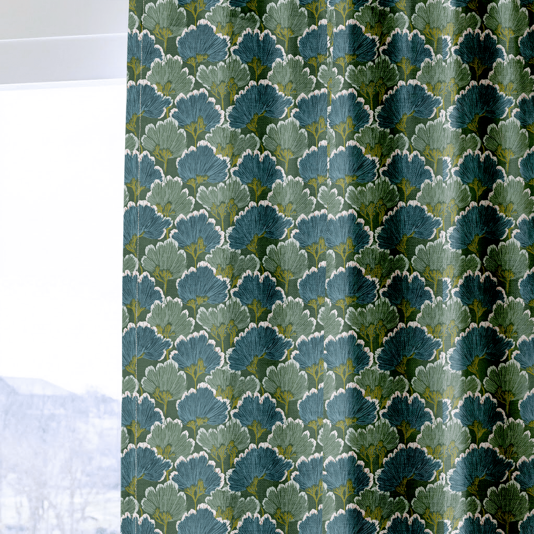 Flower Fans - Curtain Panel - The Drapery