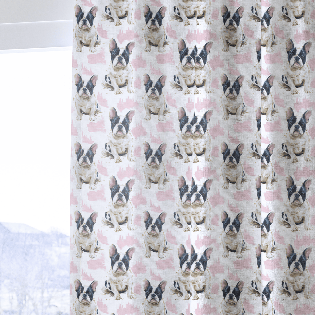 Frenchie Snuggles - Curtain Panel - The Drapery