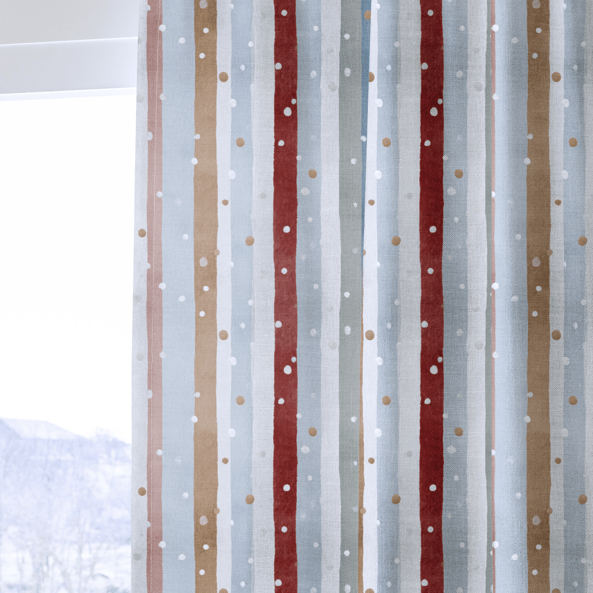 Frosted Stripes - Curtain Panel - The Drapery