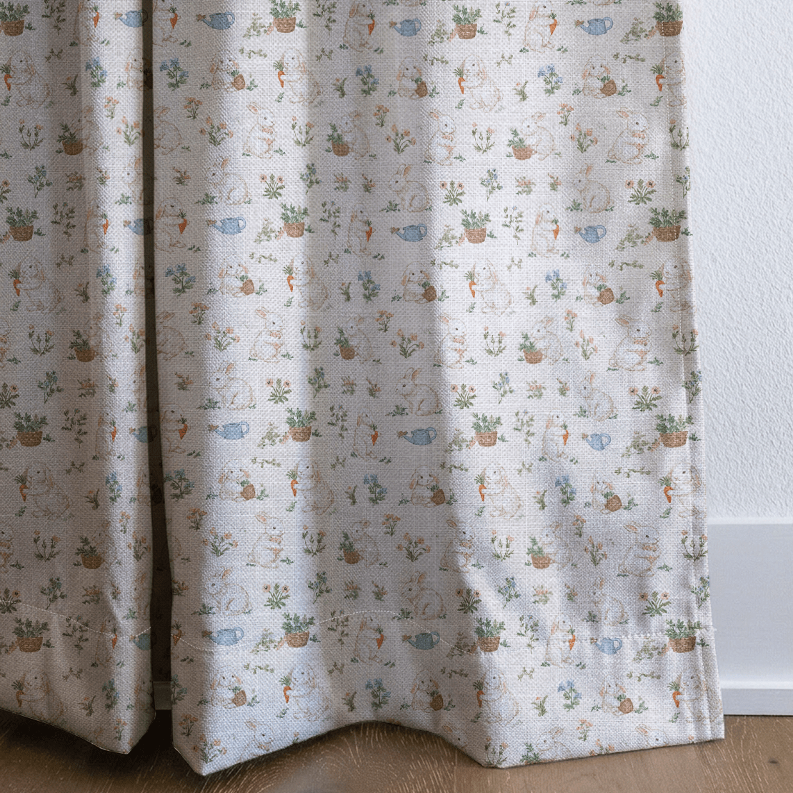 Garden Bunnies - Curtain Panel - The Drapery