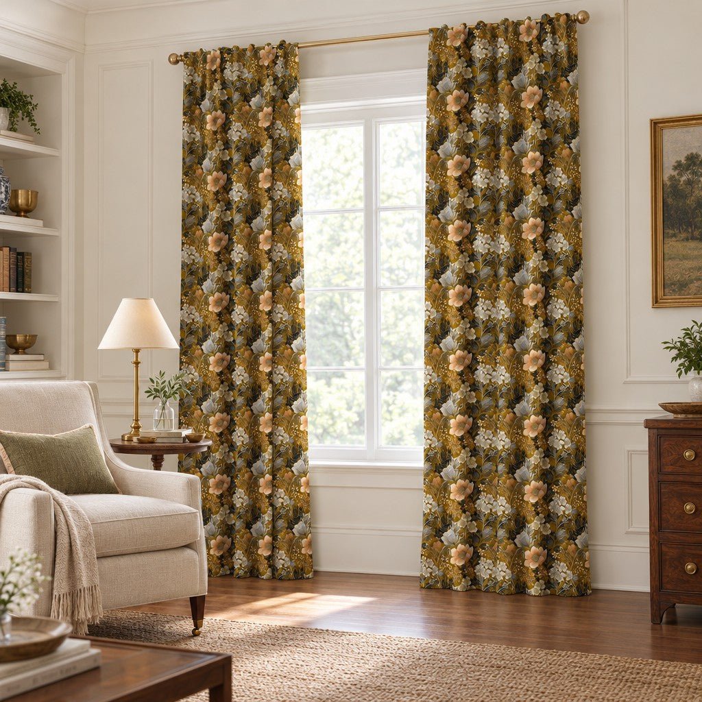 Garden Hour Auburn - Curtain Panel - The Drapery
