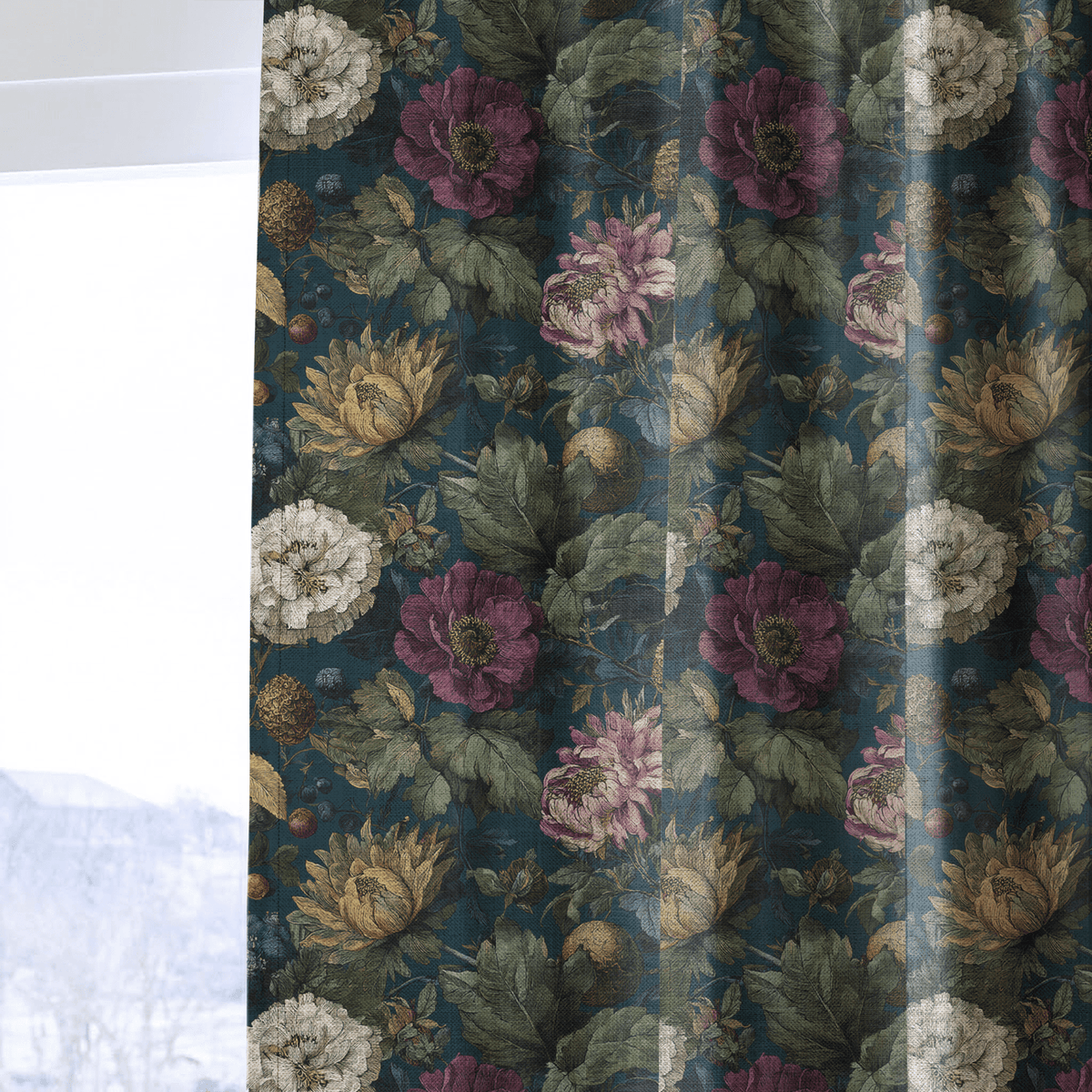 Garden Night - Curtain Panel - The Drapery