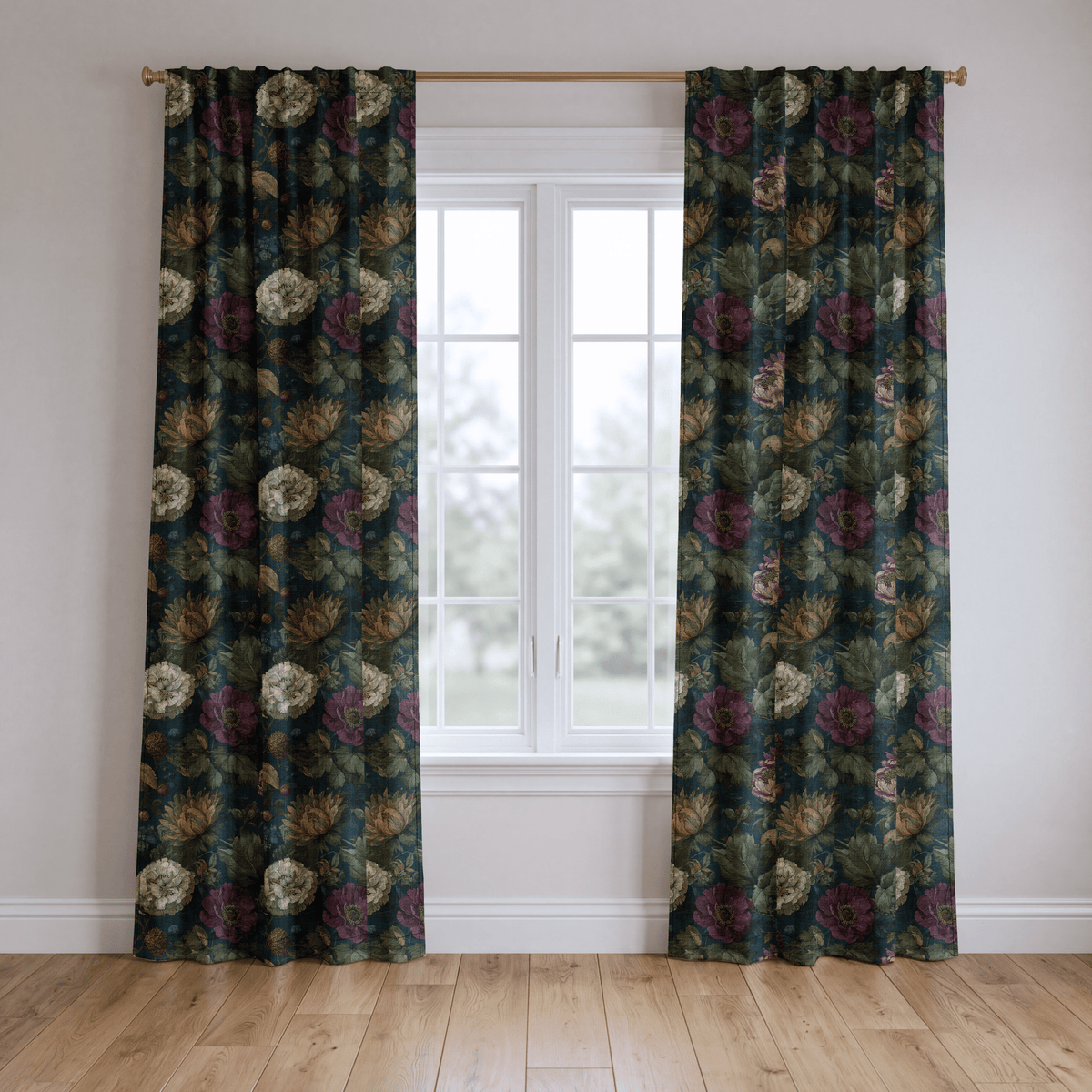 Garden Night - Curtain Panel - The Drapery