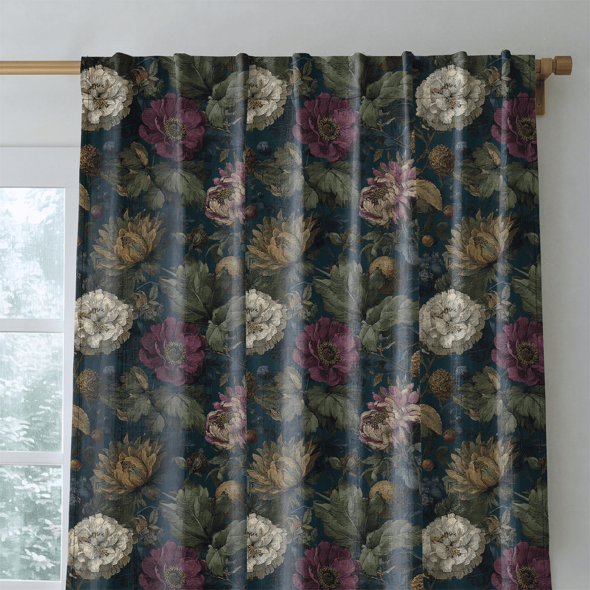 Garden Night - Curtain Panel - The Drapery