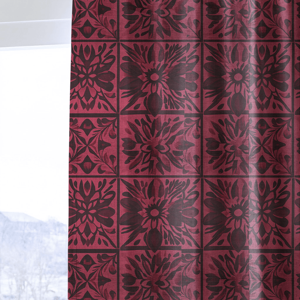 Garnet Mosaic - Curtain Panel - The Drapery
