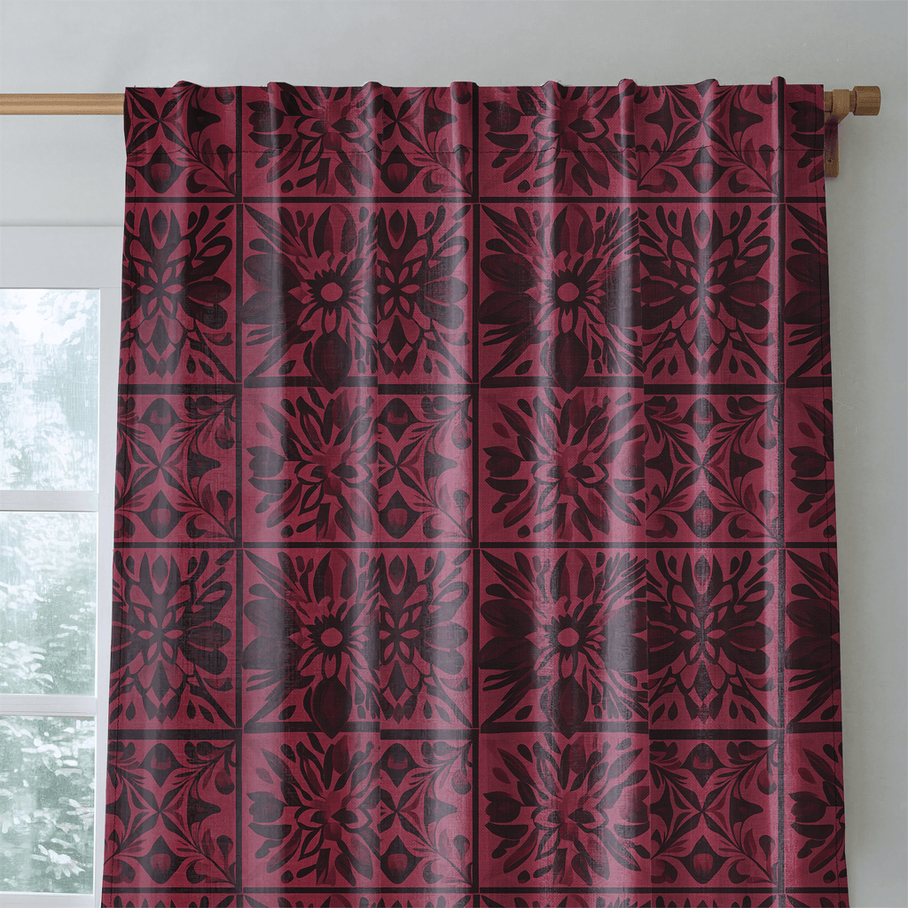 Garnet Mosaic - Curtain Panel - The Drapery