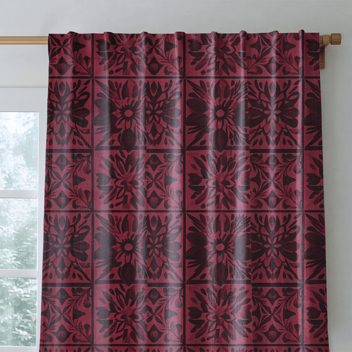 Garnet Mosaic - Curtain Panel - The Drapery