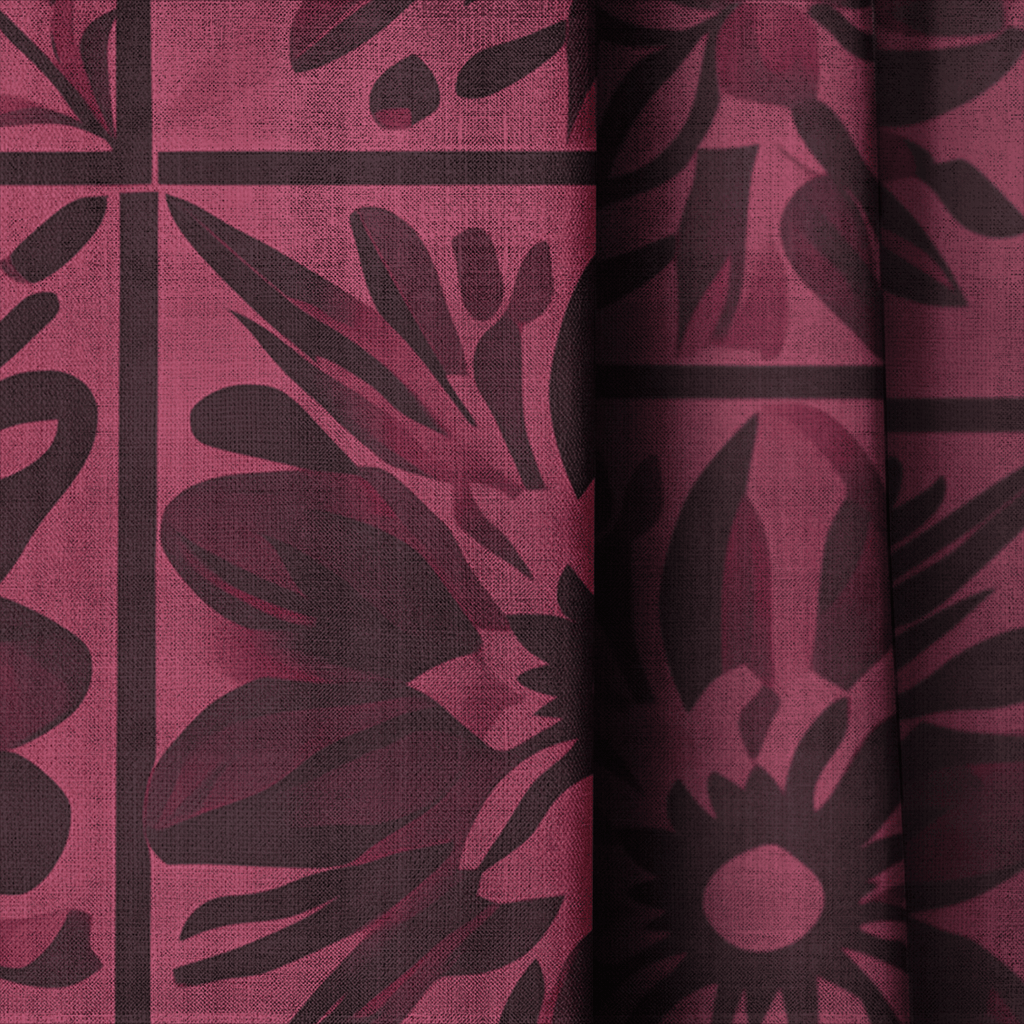 Garnet Mosaic - Curtain Panel - The Drapery
