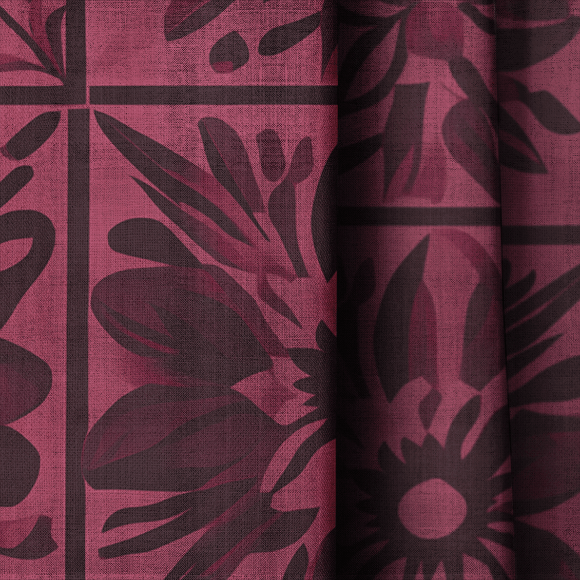 Garnet Mosaic - Curtain Panel - The Drapery