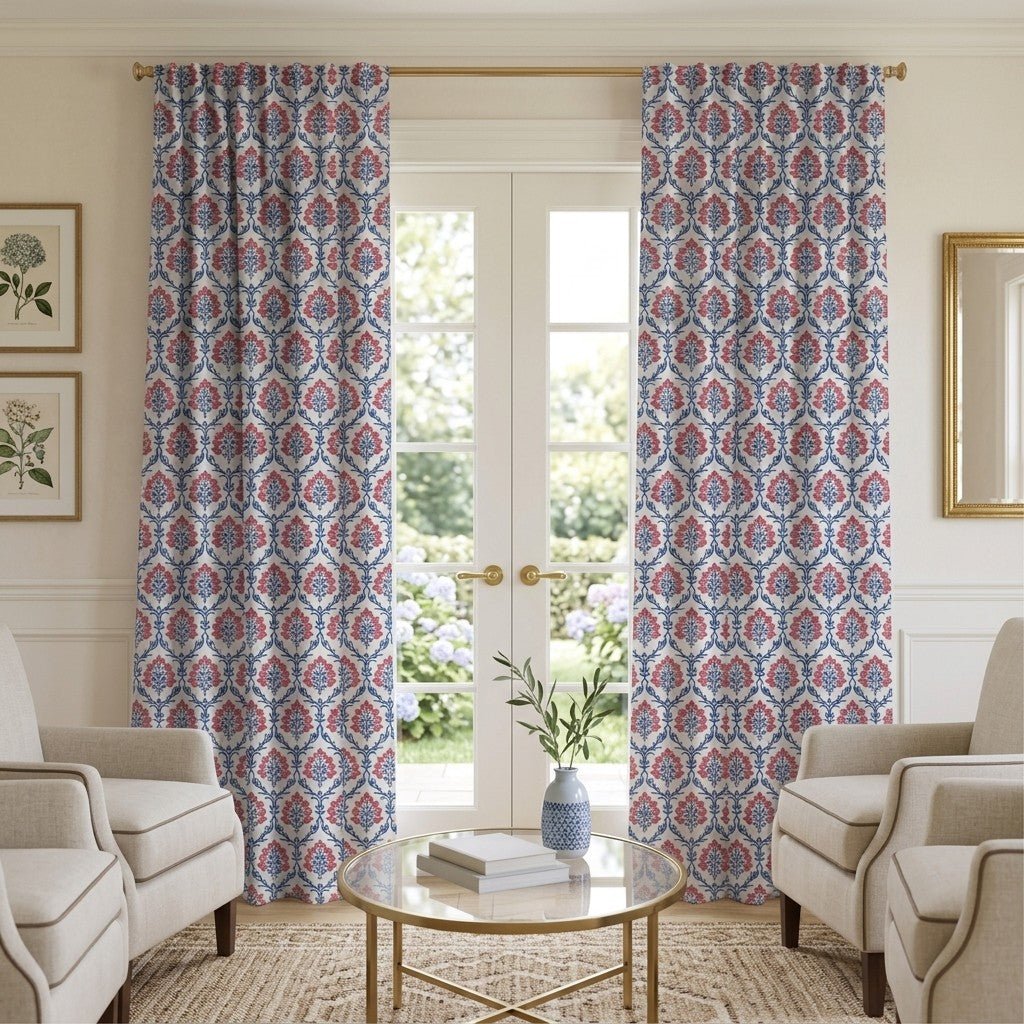 Georgia Red - Curtain Panel - The Drapery