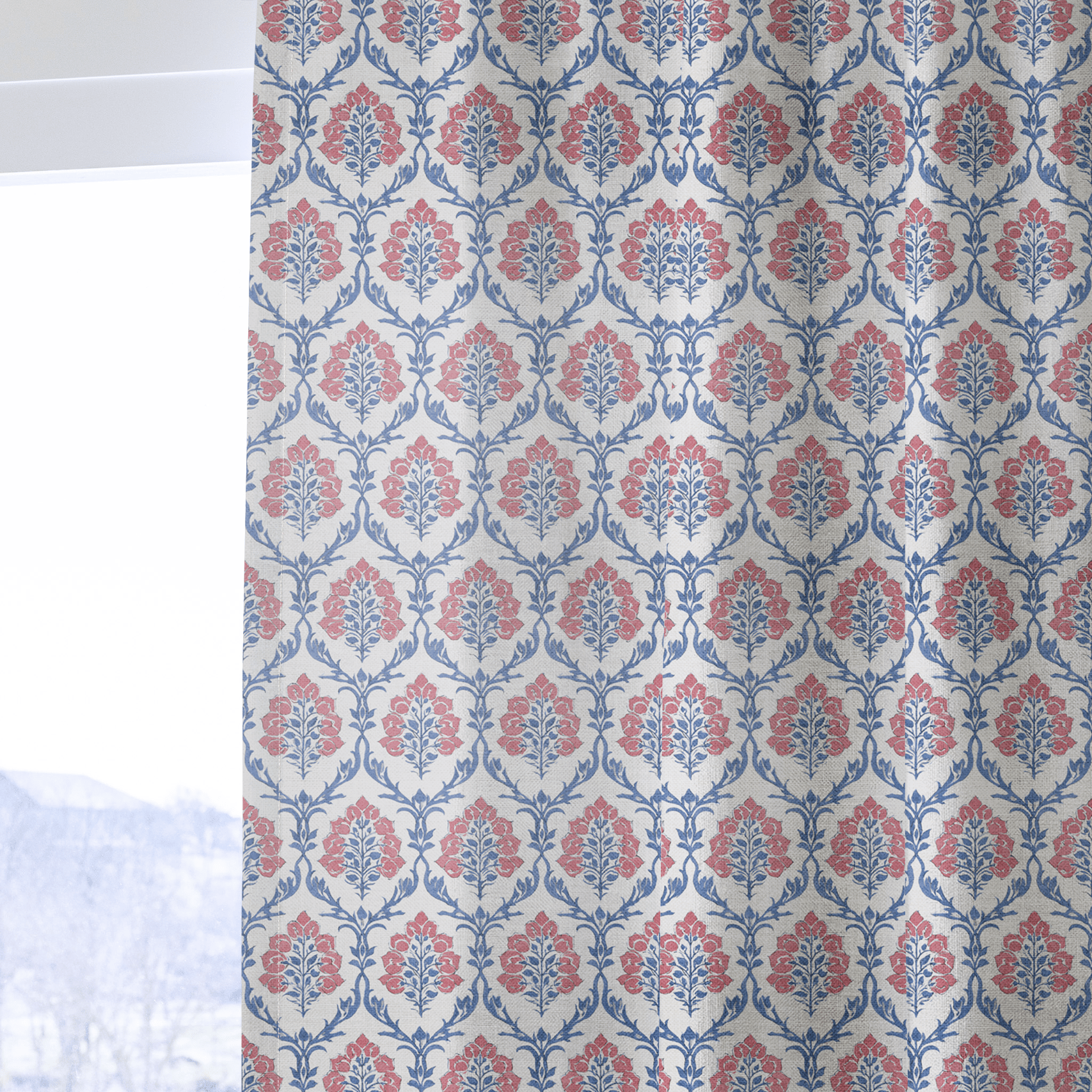 Georgia Red - Curtain Panel - The Drapery