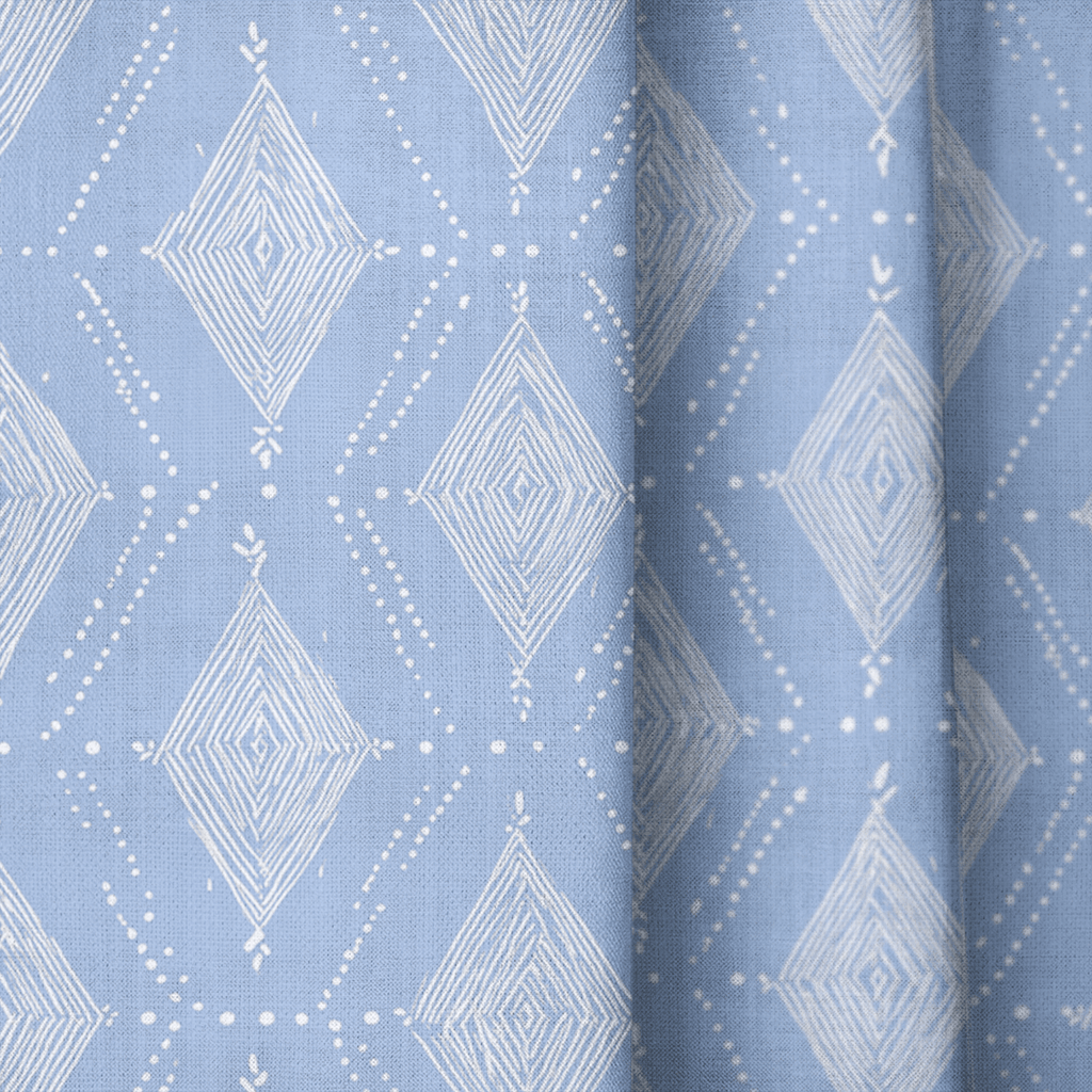 Gianna Blue - Curtain Panel - The Drapery