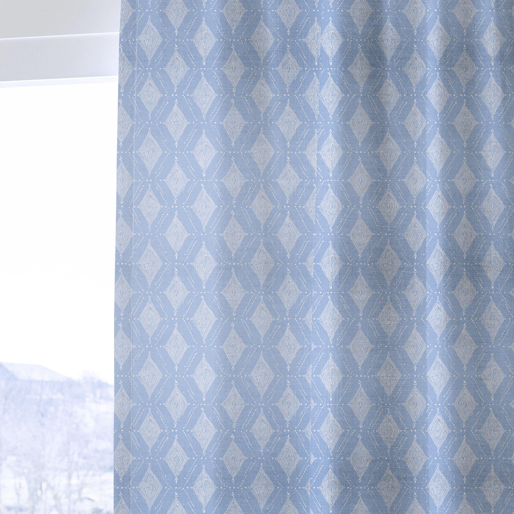 Gianna Blue - Curtain Panel - The Drapery