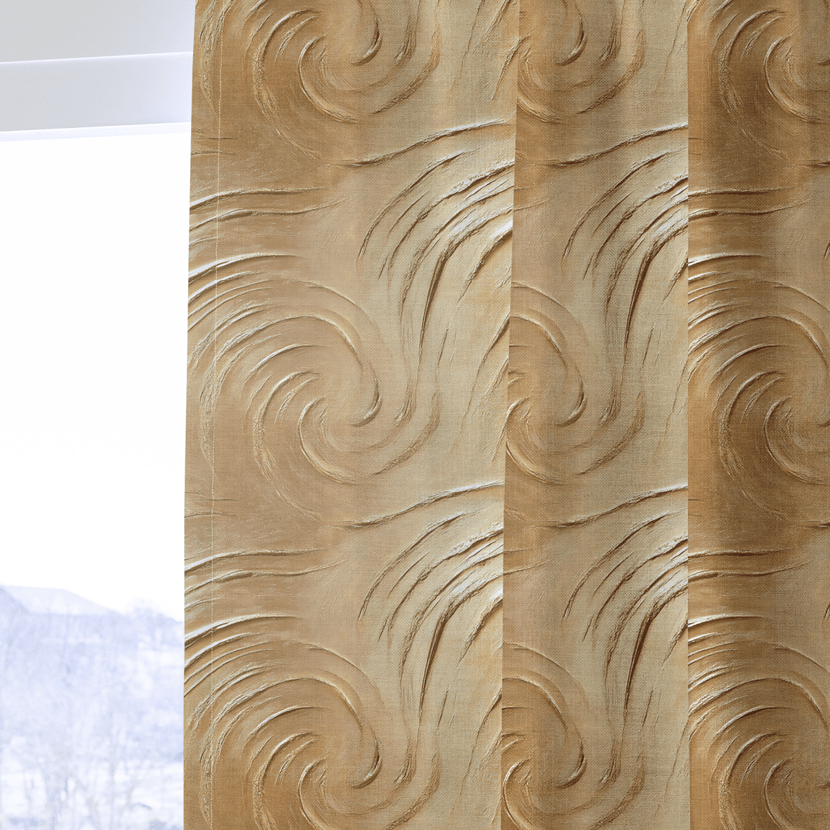 Golden Currents - Curtain Panel - The Drapery