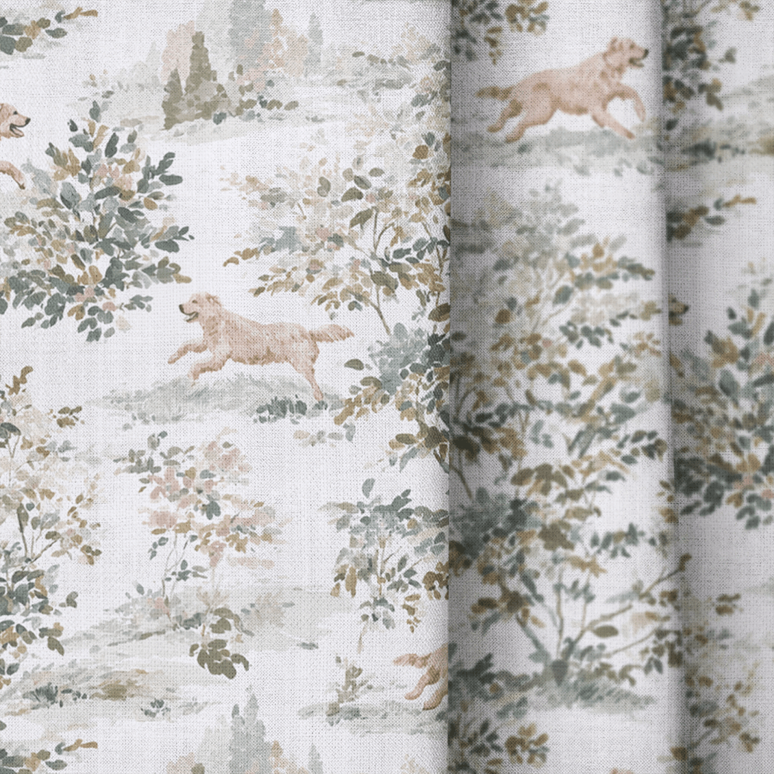 Golden Toile - Curtain Panel - The Drapery