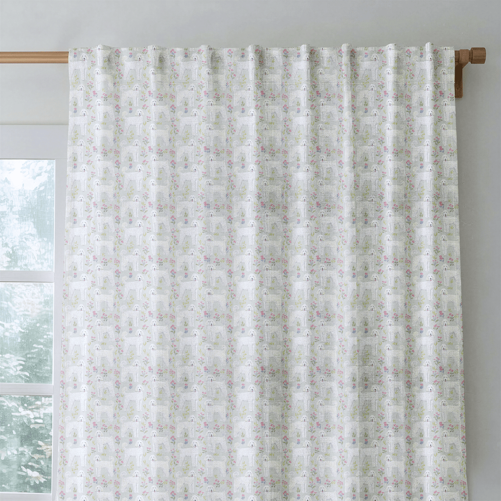 Goldendoodle Floral - Curtain Panel - The Drapery