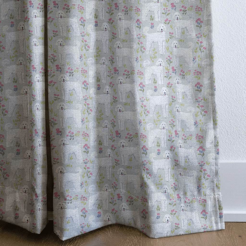 Goldendoodle Floral - Curtain Panel - The Drapery