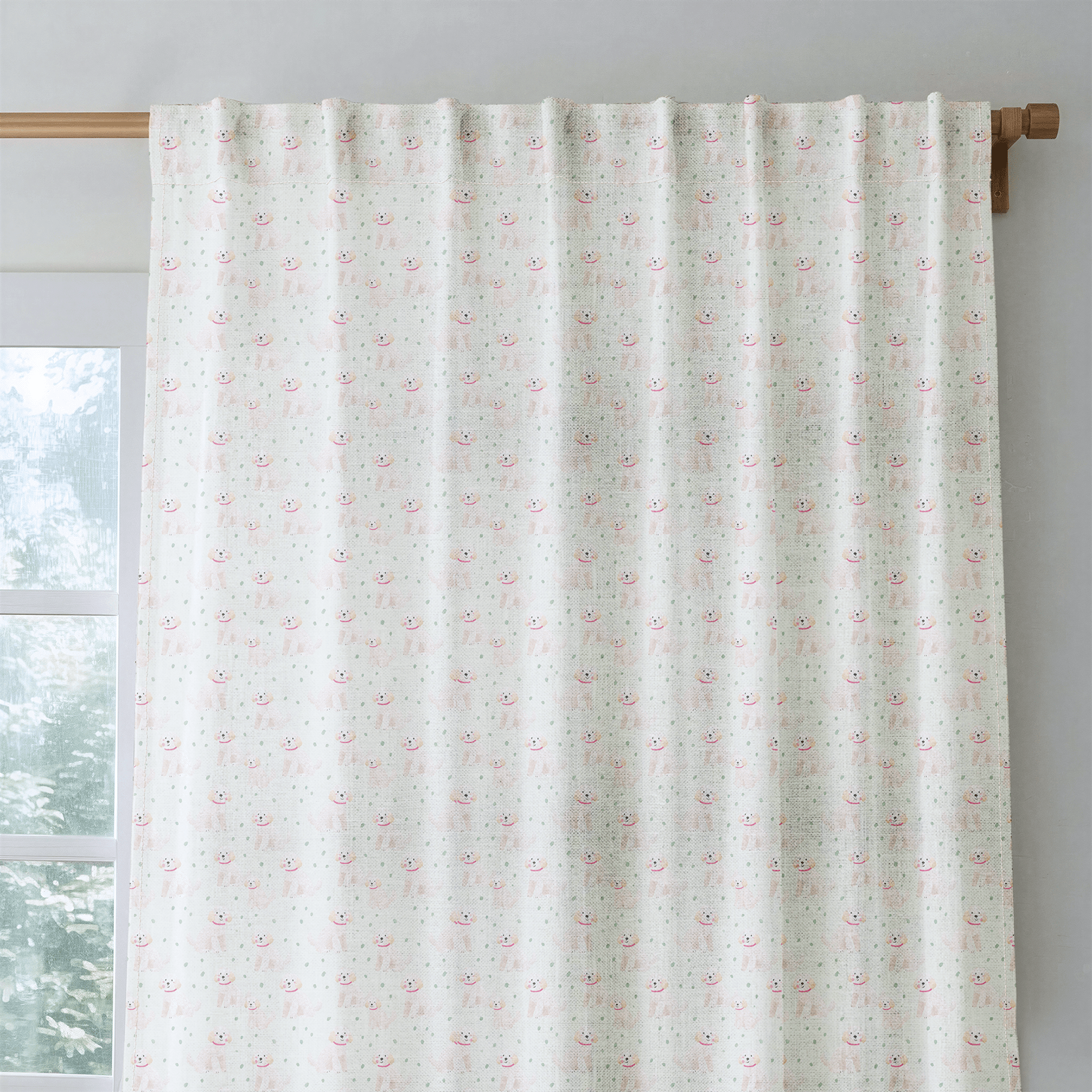 Goldendoodle Rain - Curtain Panel - The Drapery