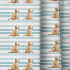 Goldendoodle Stripes - Curtain Panel - The Drapery