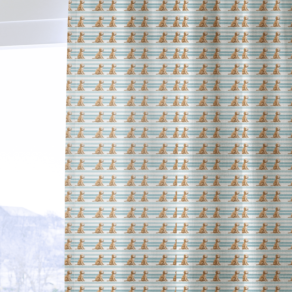 Goldendoodle Stripes - Curtain Panel - The Drapery
