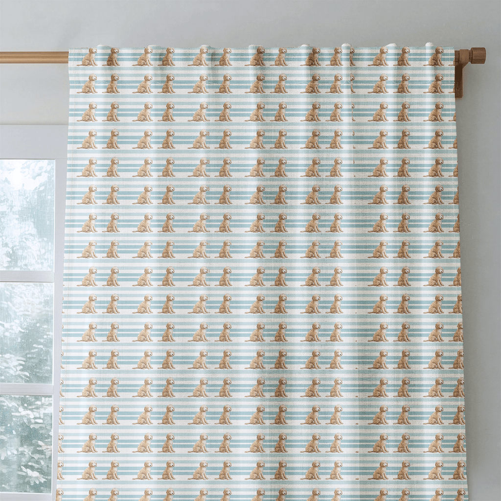 Goldendoodle Stripes - Curtain Panel - The Drapery