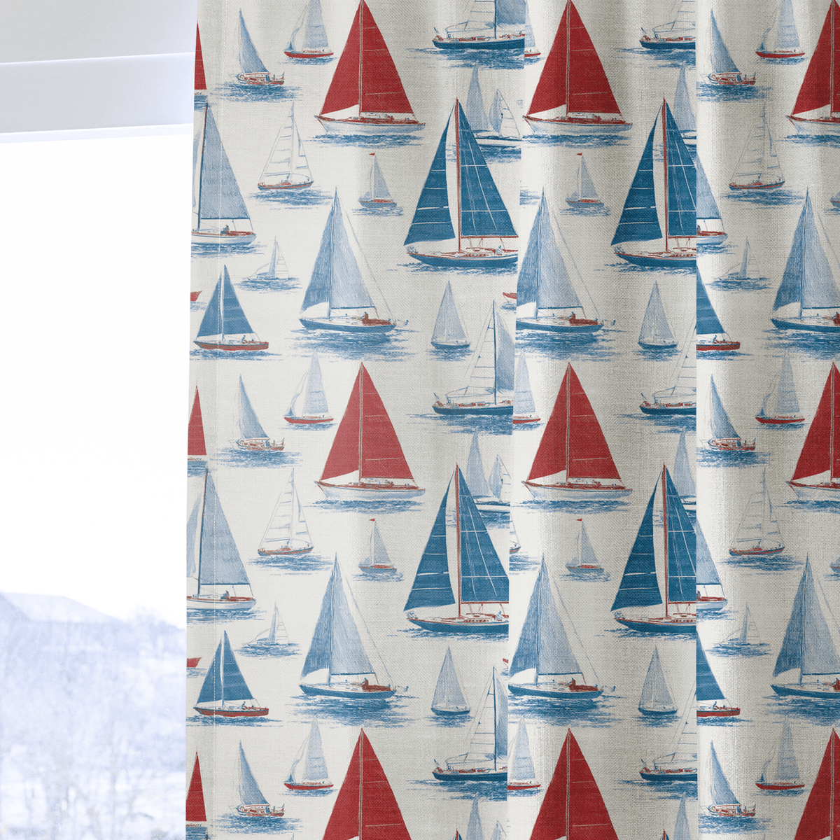 Gone Sailing - Curtain Panel - The Drapery